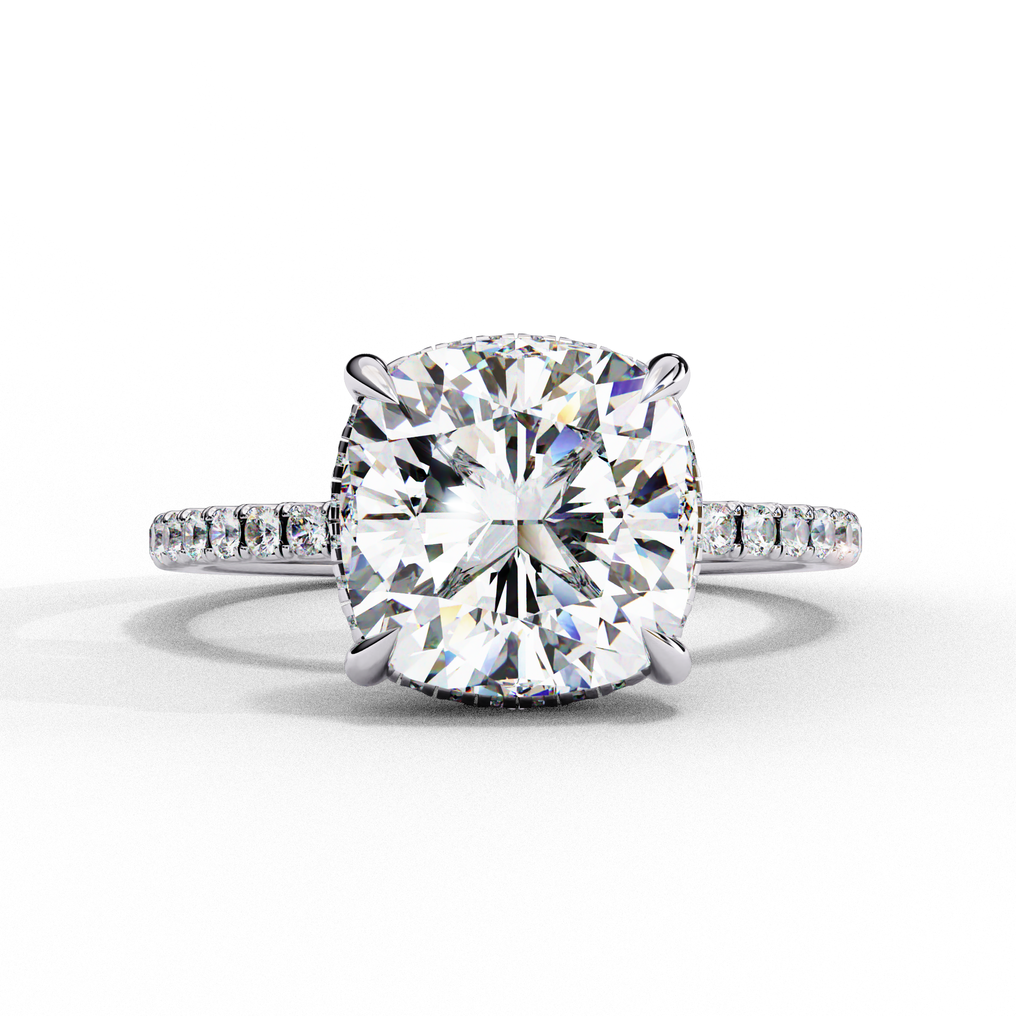 Solitairekart 3.53ct Cushion Square Cut Natural Diamond Ring - H Color, VS1 Clarity
